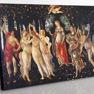 Primavera - Sandro Botticelli Canvas Wall Art, Large Framed Classical Fine Art Print, Home Decor Wall Art, Botticelli Canvas Print.