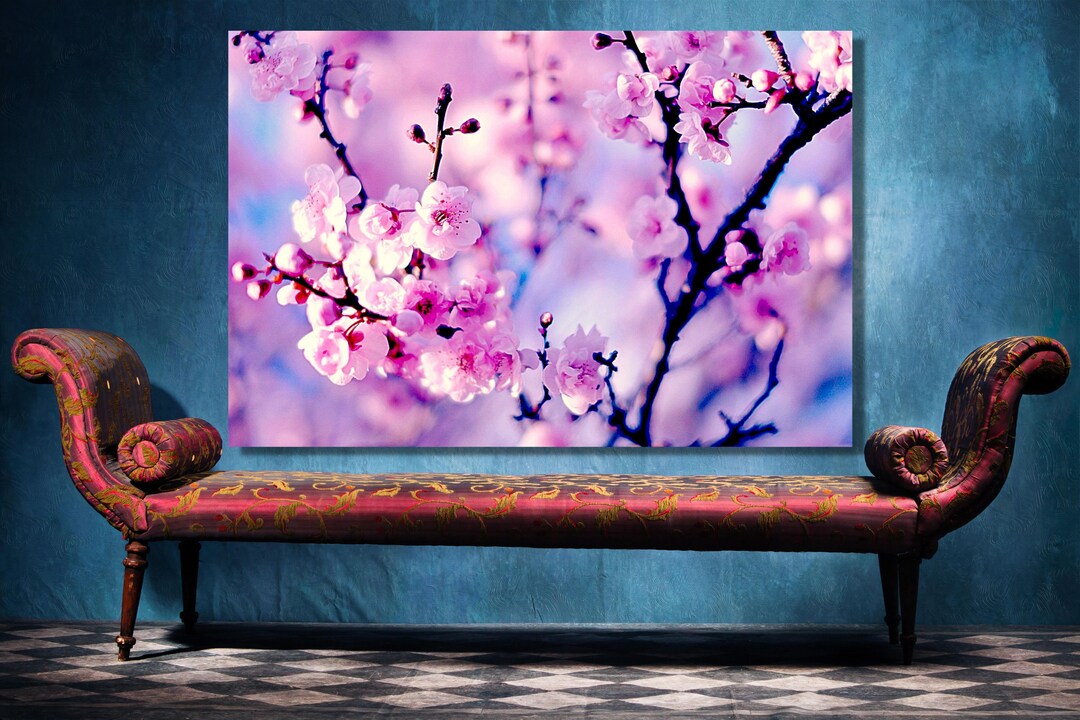 Cherry Blossom Flower Wall Art Large Unframed Floral Poster Etsy