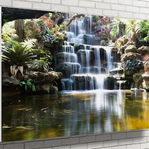 Japan Forest Waterfall Aluminum Wall Art: Waterproof Landscape Print