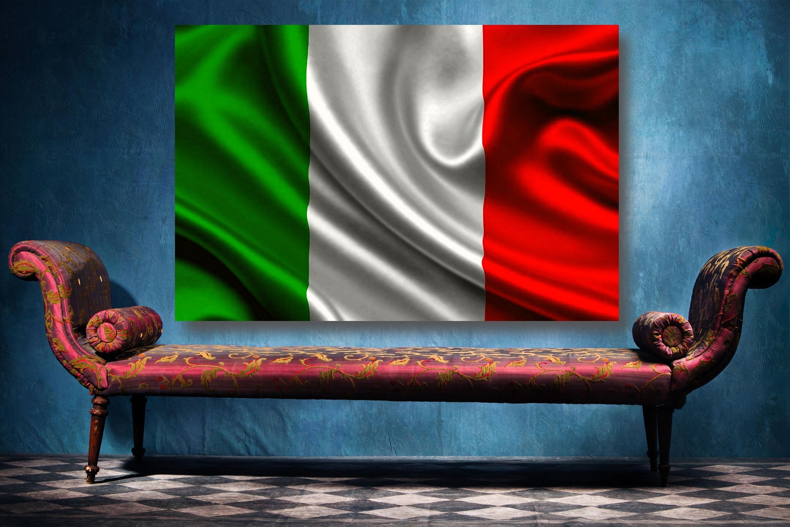Italy Flag Canvas Wall Art Italian Flag Print Home Decor Wall Etsy UK