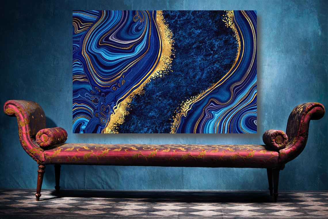 Abstract Art Marble Acrylic Glass Wall Art Large High Gloss Etsy