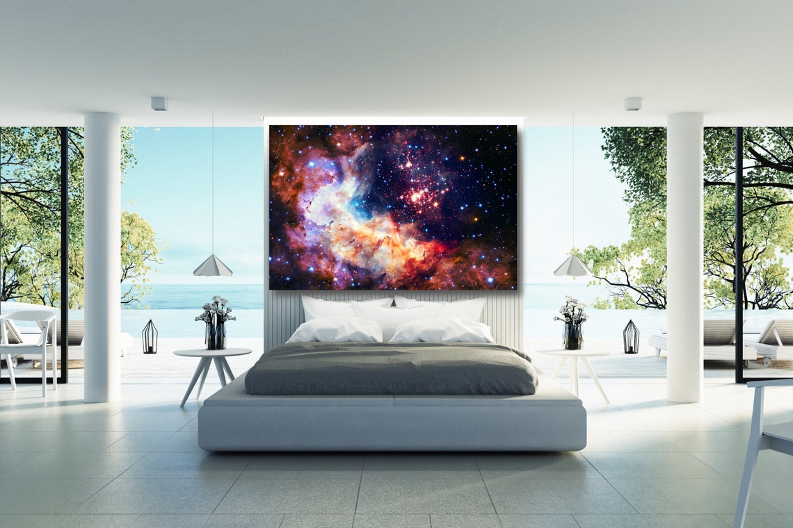 Hubble Space Canvas Wall Art Large Framed Space Print Wall Etsy
