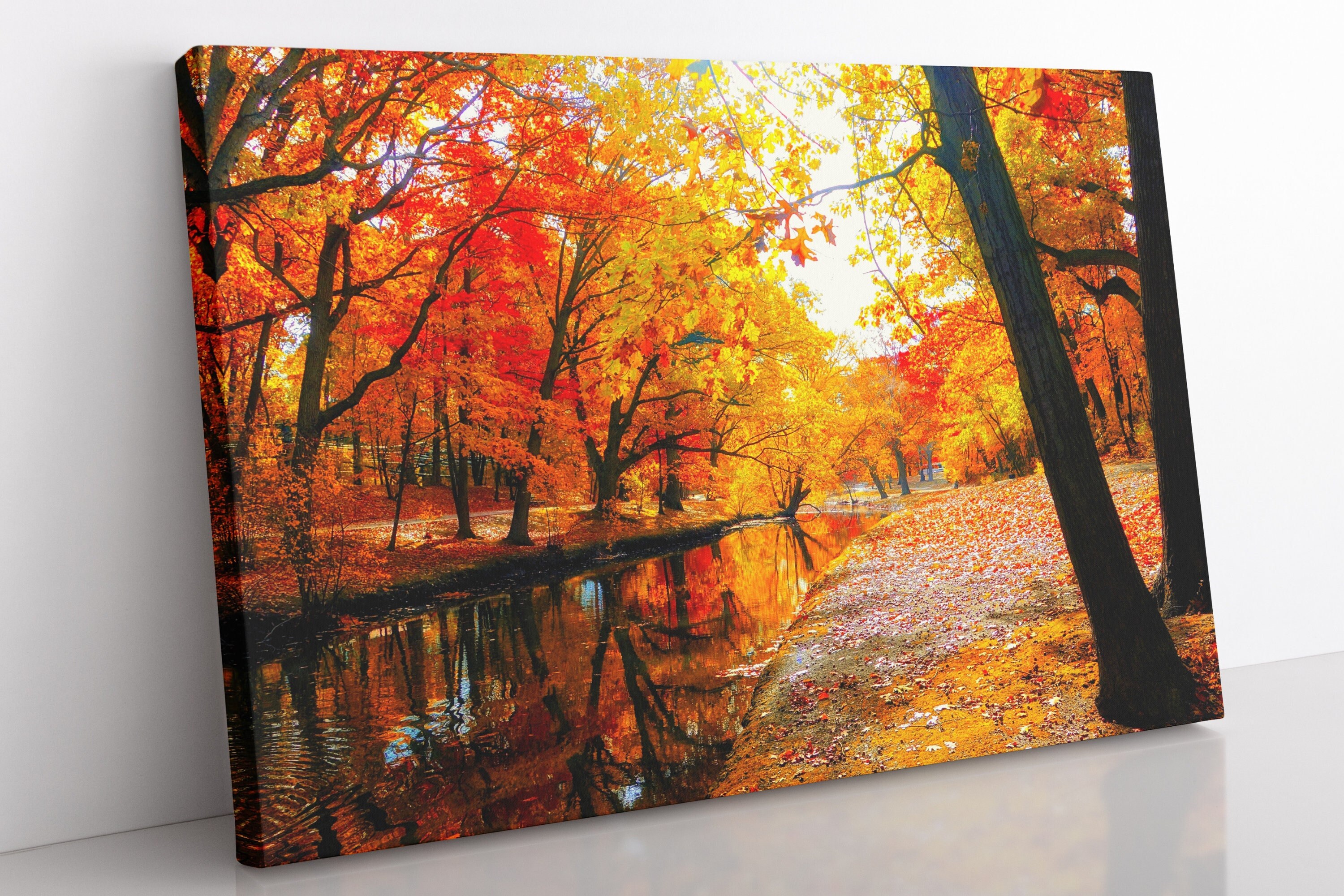 Leinwandbild „Bergwald“ 50,8x101,6 Cm – Gerahmt, Fertig Zum Aufhängen, Landschafts-Wandkunst Für Wohnzimmer & Büro