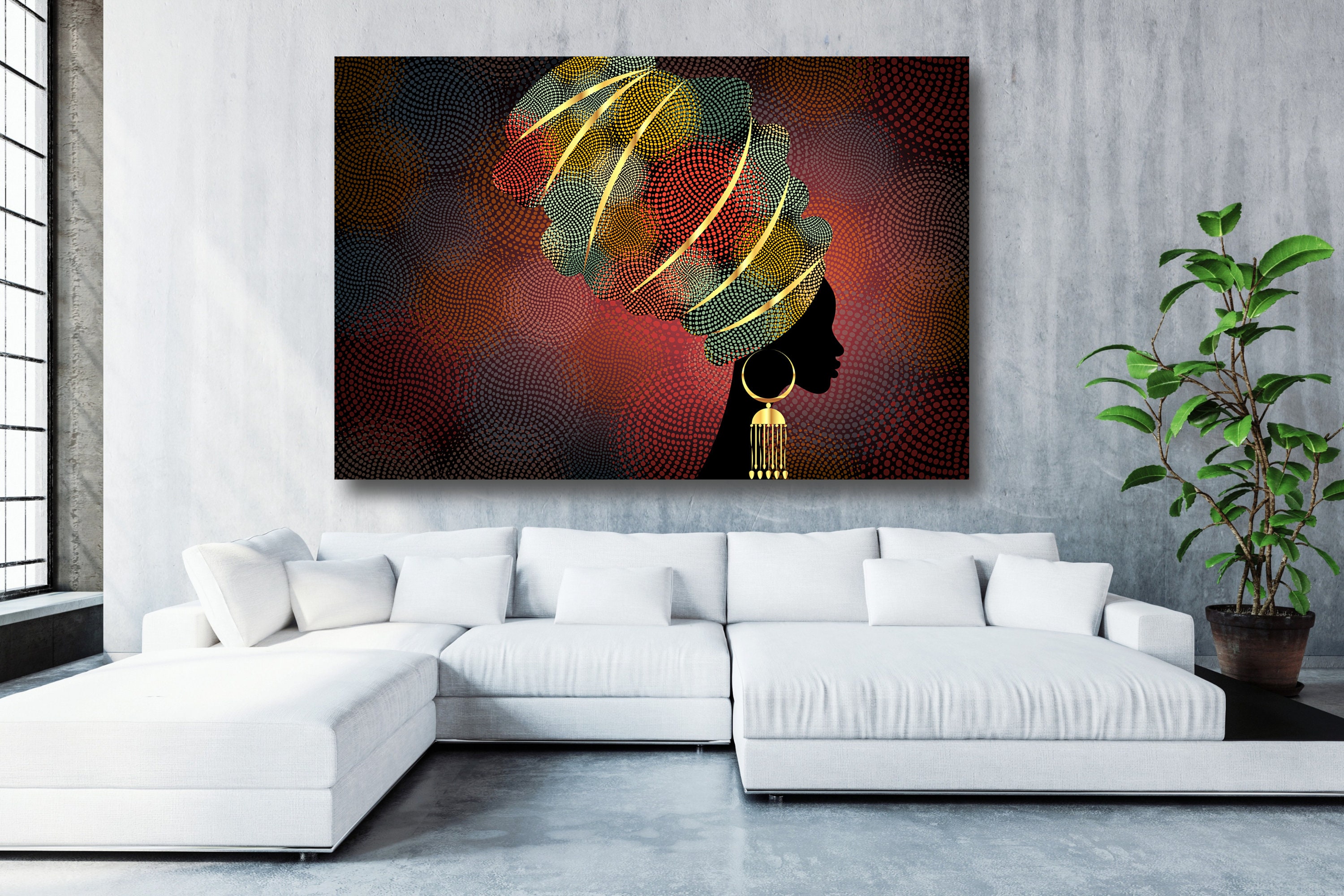 African Canvas Wall Art Large Framed African Art Canvas Print Etsy