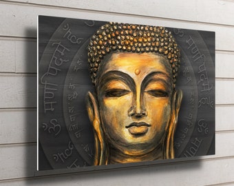 Buddha Aluminum Wall Art: Waterproof Metal Print, Ready to Hang
