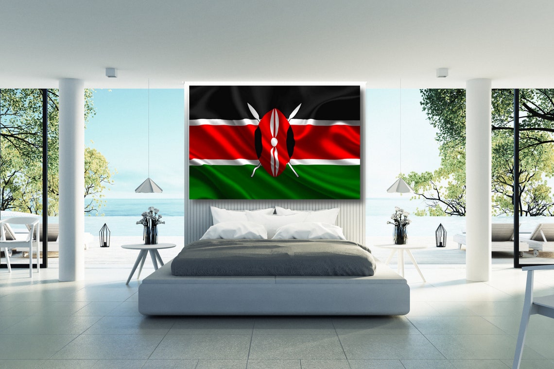 Kenya Flag Canvas Wall Art Kenyan Flag Canvas Print Home Etsy
