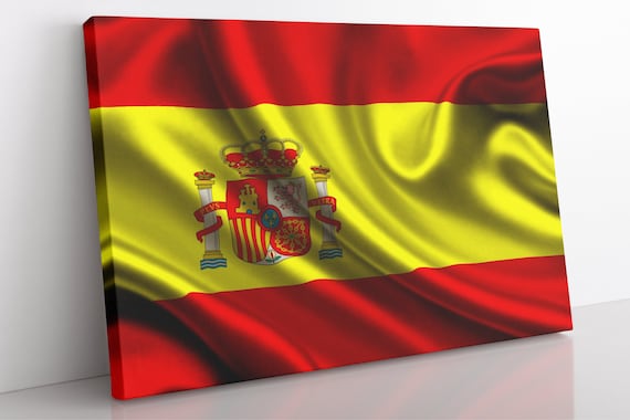 Spanien Flagge Leinwand Wandkunst, Spanische Flagge Druck Home Decor  Wandkunst, Ästhetisches Zimmer Dekor Spanien Geschenk für Büro, Wohnzimmer  Kunstdruck - .de