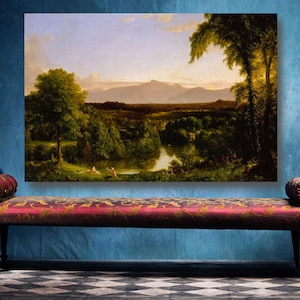 Thomas Cole &#39;View On The Catsrill&#39; Kunstdruck: Frühherbst Landschaft