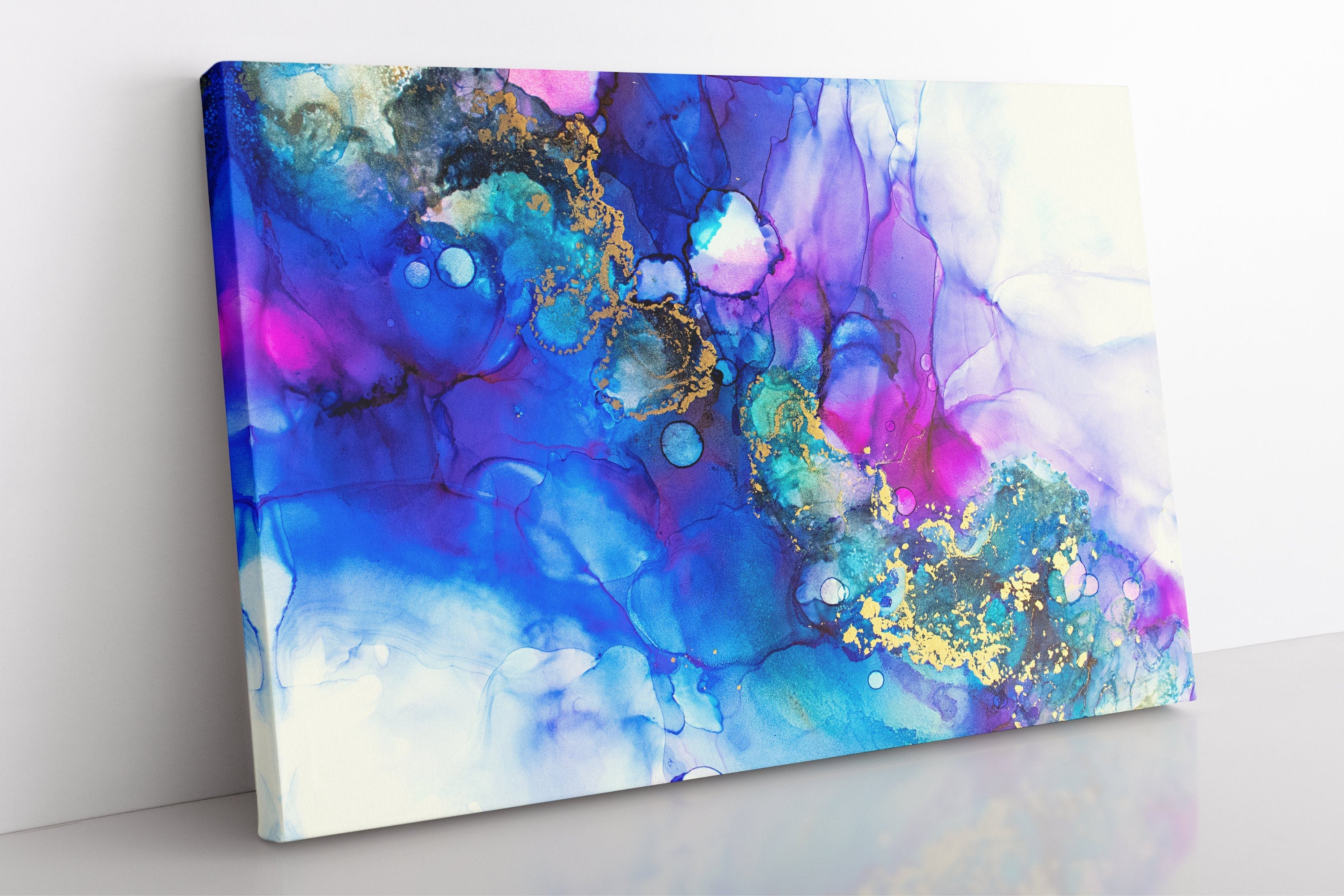 Abstract Art Marble Canvas Wall Art Large Framed Alcohol Ink Etsy
