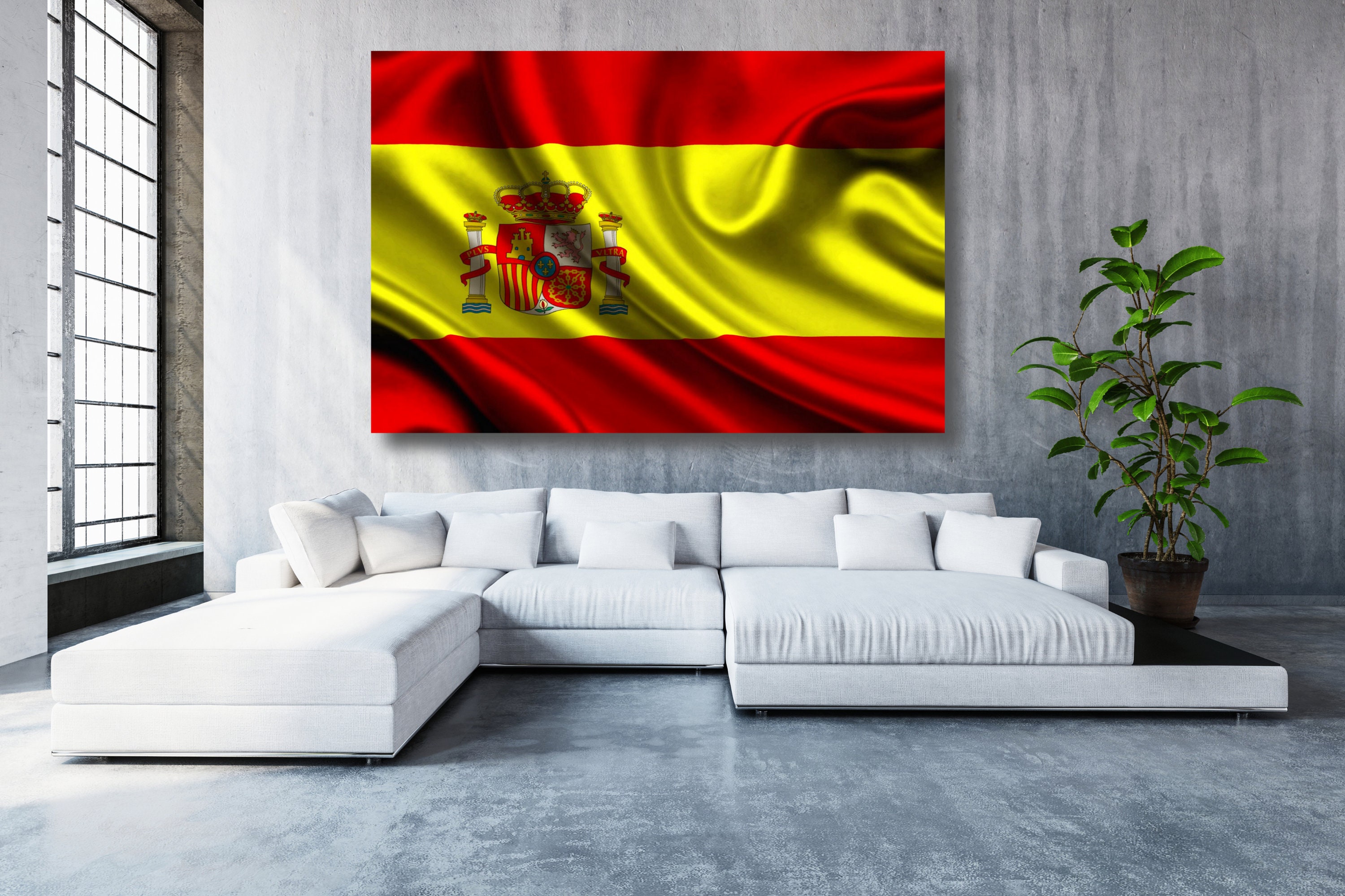 Spain Flag Canvas Wall Art Spanish Flag Print Home Decor Wall Etsy
