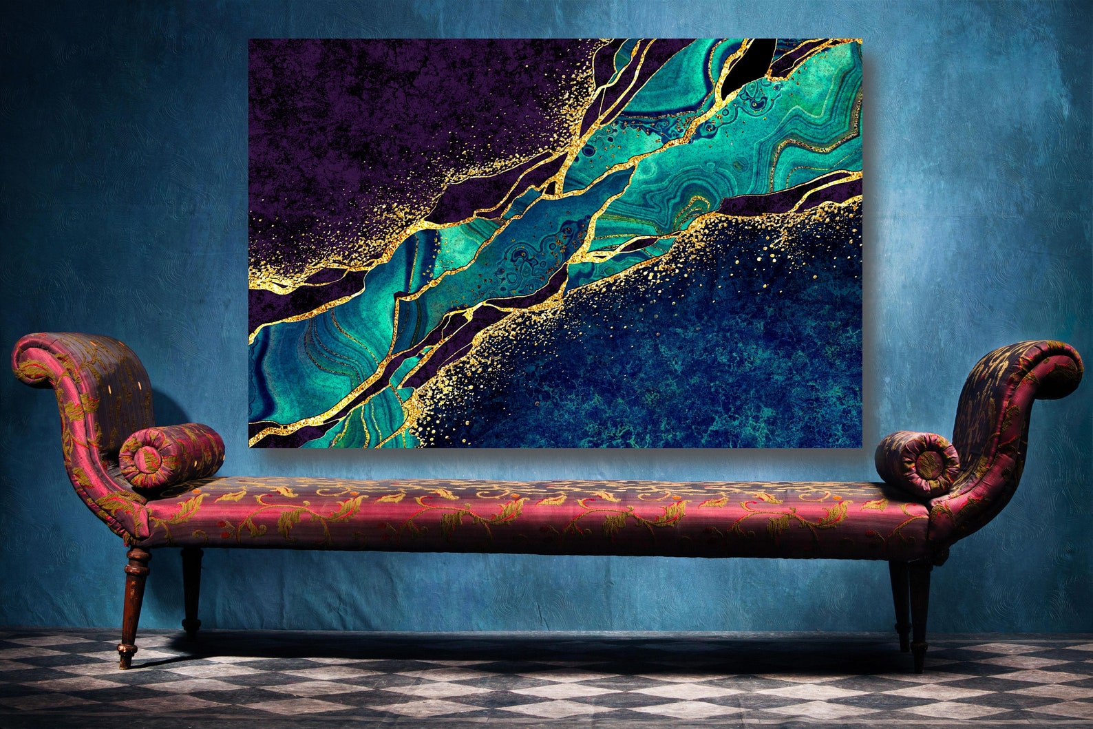 Abstract Art Marble Acrylic Glass Wall Art Large High Gloss - Etsy