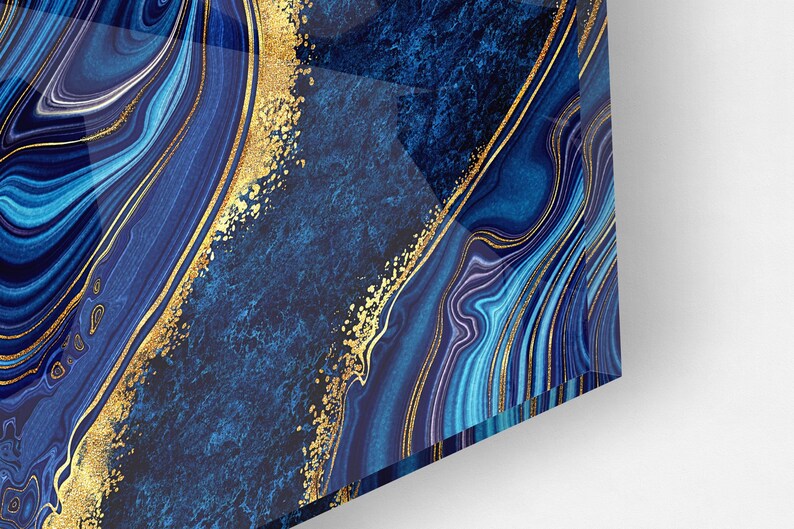 Abstract Art Marble Acrylic Glass Wall Art Large High Gloss Etsy