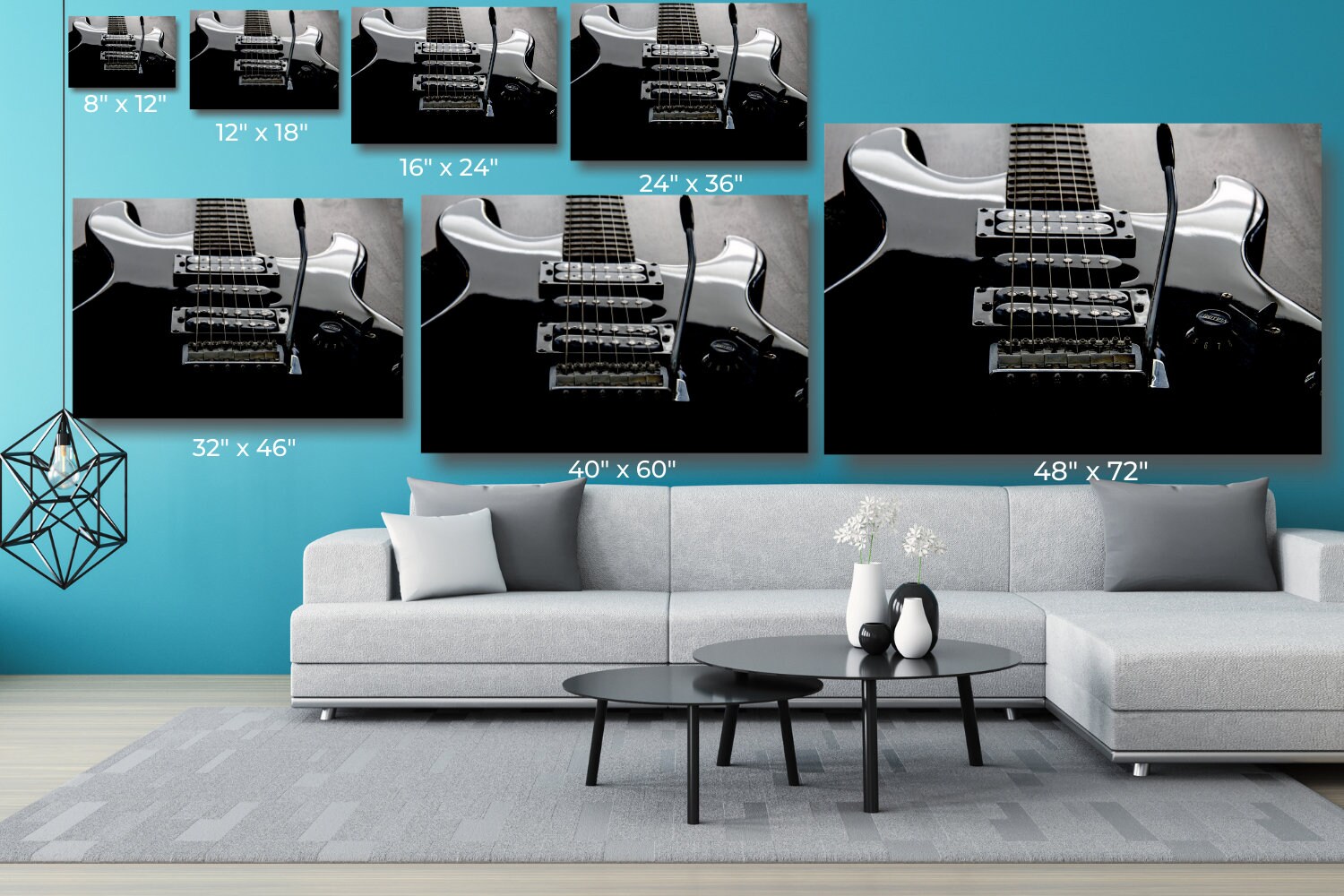 Gitarre Leinwand Wandkunst große gerahmte Gitarre Druck Home | Etsy