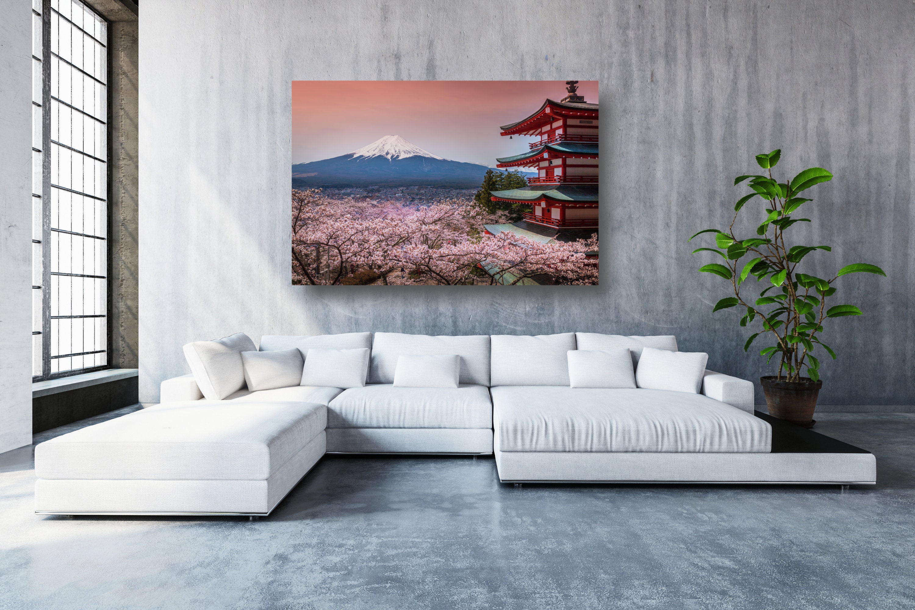富士山と松の木　陶器画　額付　マウントフジ　松 富士山と松の木 陶器画 額付 マウントフジ 松 富士山と松の木