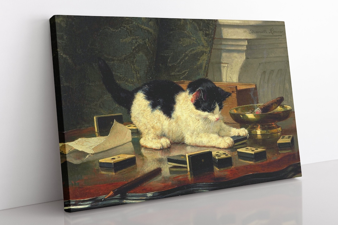 Henriette Ronner Cat Art Canvas: Classical Fine Art Print - Etsy