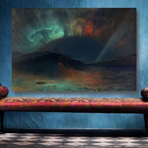 Frederic Edwin Church - Aurora Borealis Wall Art, Large Unframed Fine Art Poster Print Home Decor Wall Art, Classical American Art.
