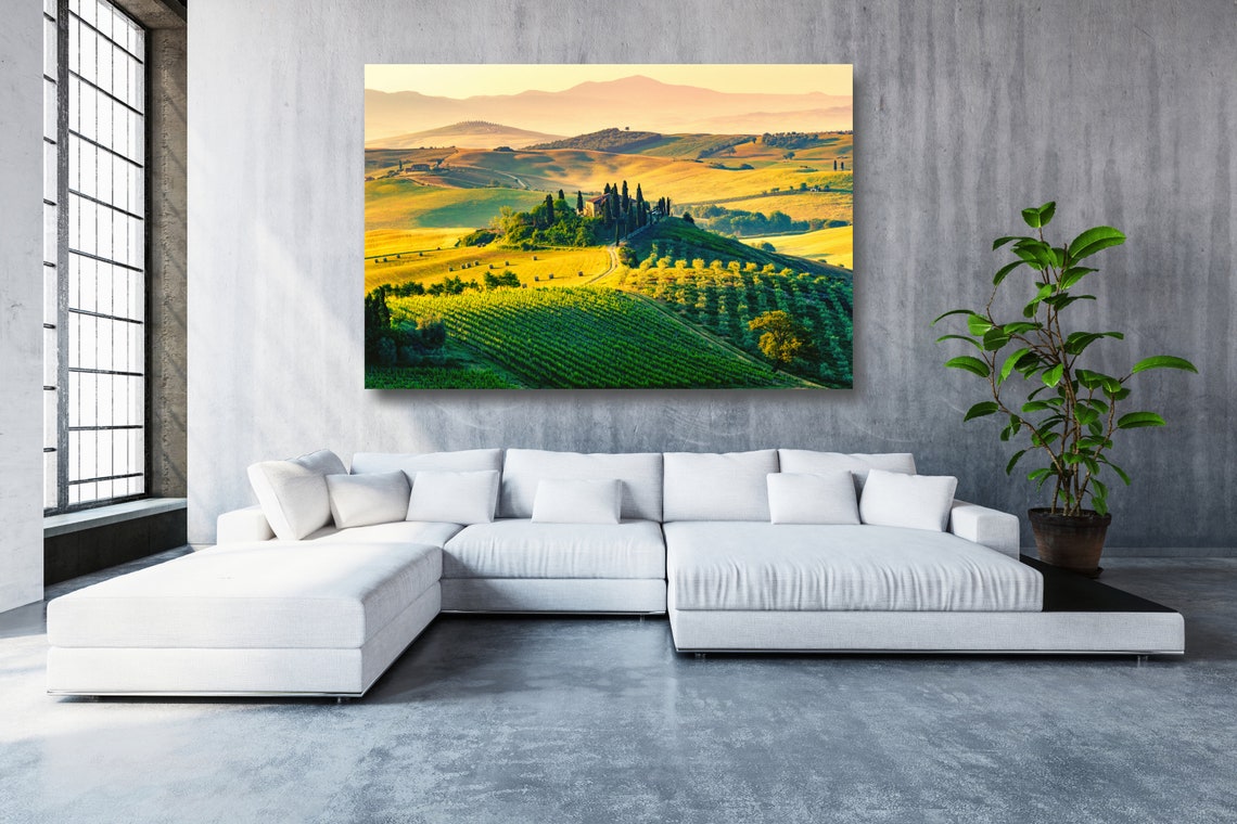 Tuscany Italy Canvas Wall Art Large Framed Landscape Wall Art Etsy