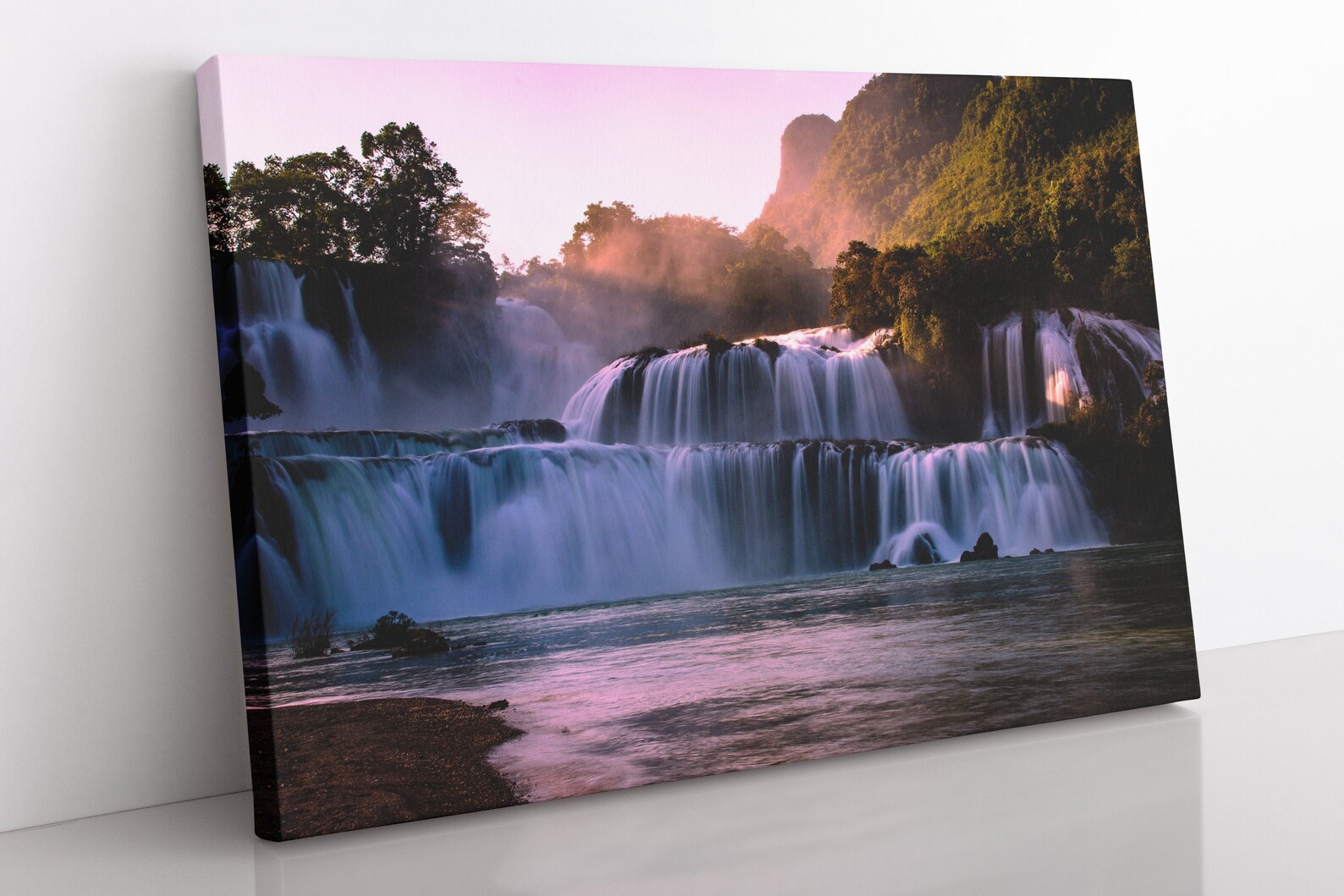 Forest Waterfall Canvas Wall Art Large Framed Waterfall Print Etsy