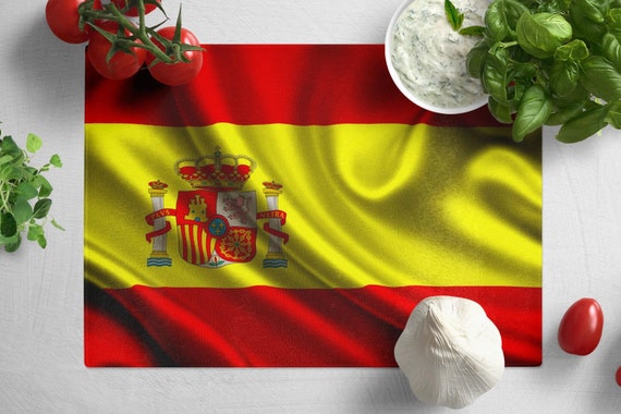 Tagliere in vetro temperato della bandiera spagnola, decorazione estetica  della cucina della tovaglietta spagnola, regalo di inaugurazione della casa  del tagliere in vetro. -  Italia