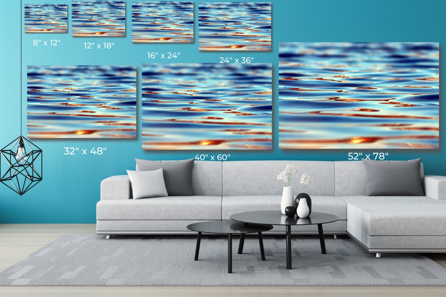 Ocean Sunset Minimalist Canvas Wall Art Large Framed Sea - Etsy