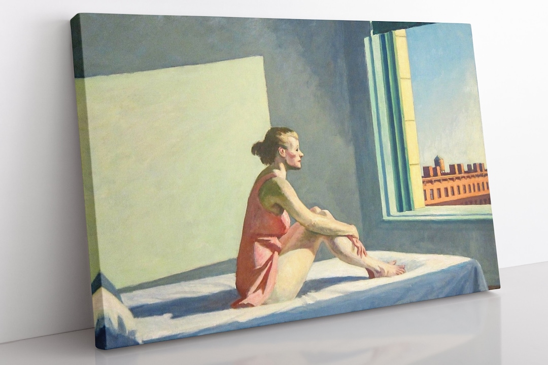Edward Hopper Morning Sun Canvas Wall Art, Large Framed Modern Fine Art