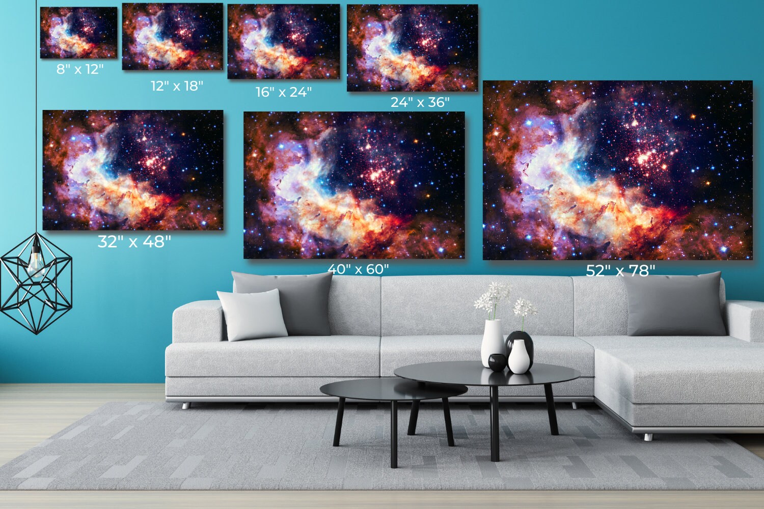 Hubble Space Canvas Wall Art Large Framed Space Print Wall Etsy