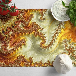 Fractal Abstract Art Tempered Glass Cutting Board: Boho Kitchen Decor