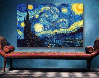 Van Gogh - La notte stellata - Stampa artistica: grande decorazione per la casa senza cornice