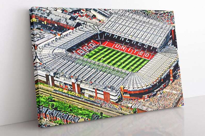 Manchester United Old Trafford Oil Painting Reproduction Etsy