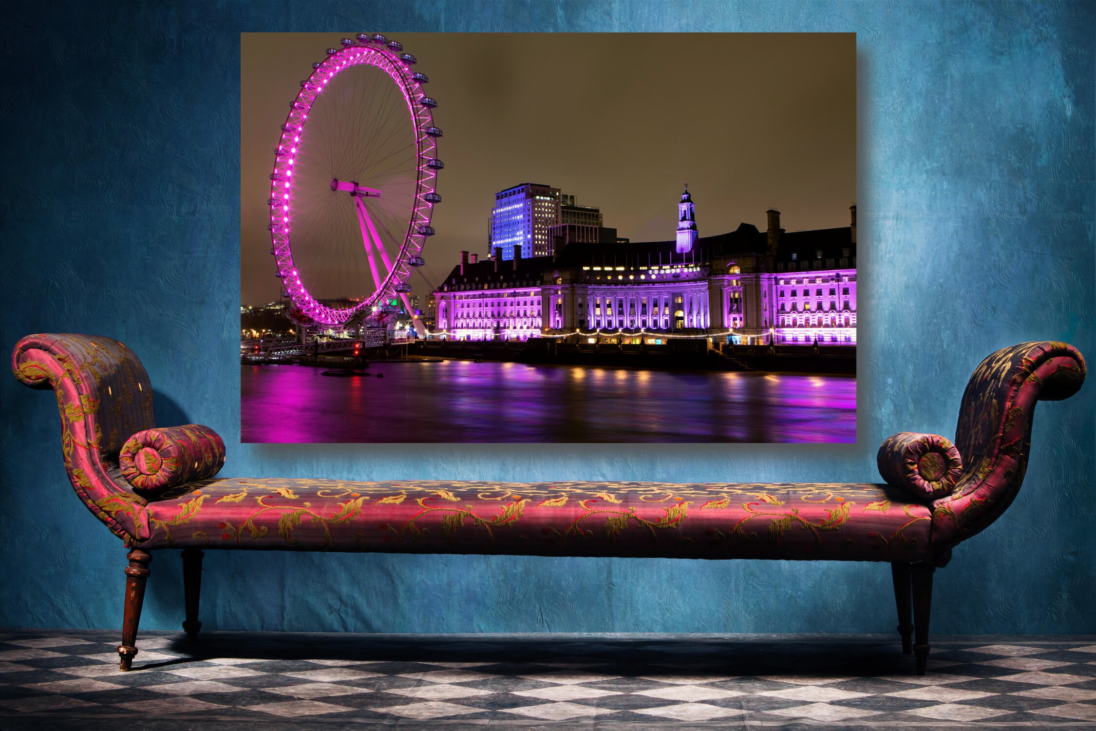 London Eye Canvas Wall Art Large Framed London City Skyline Etsy UK