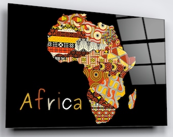 Africa Map Acrylic Glass Wall Art: High Gloss African Decor