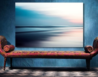 Ocean Sunset Seascape Poster Print: Minimalist Coastal Wall Art