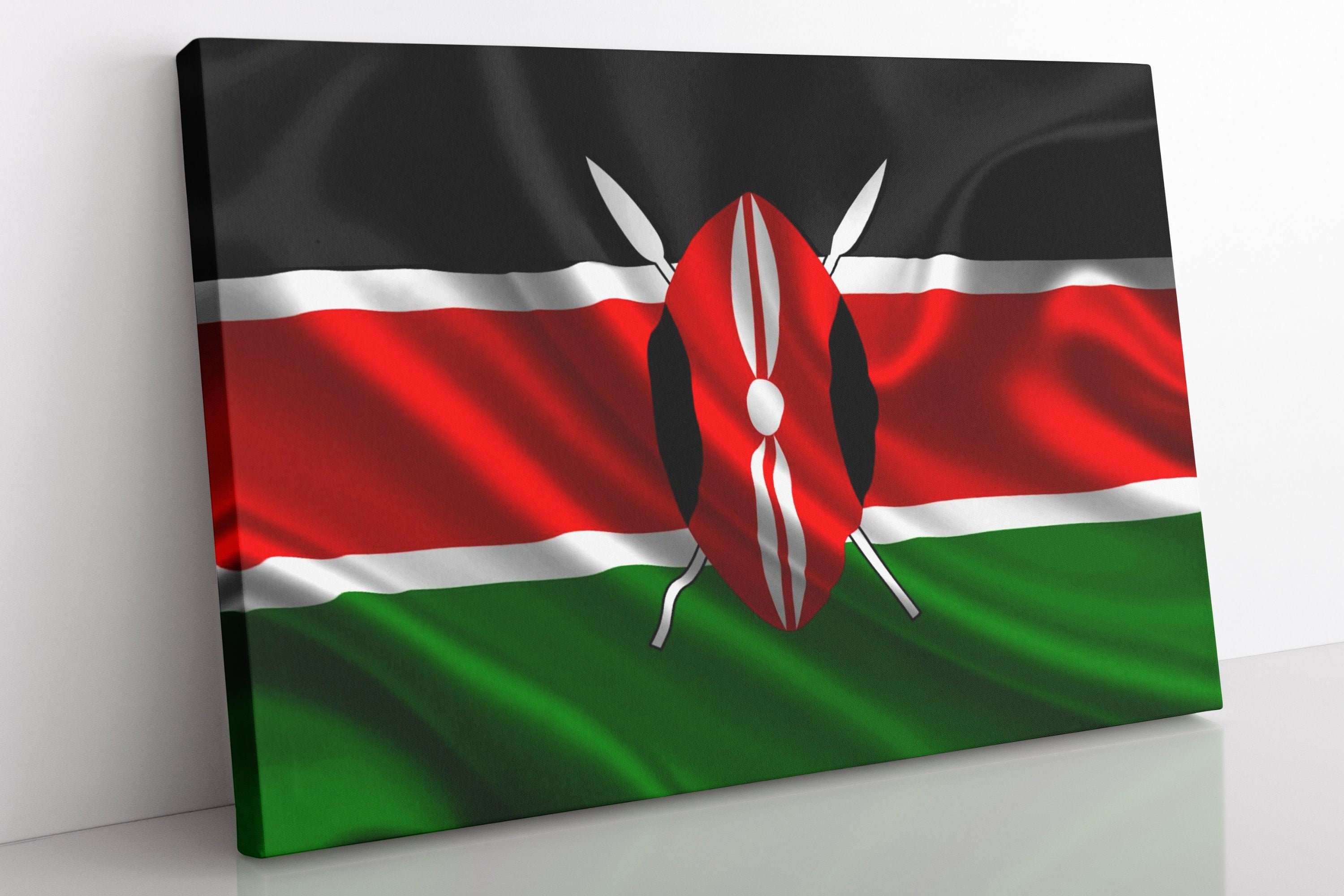 Kenya Flag Canvas Wall Art Kenyan Flag Canvas Print Home Etsy
