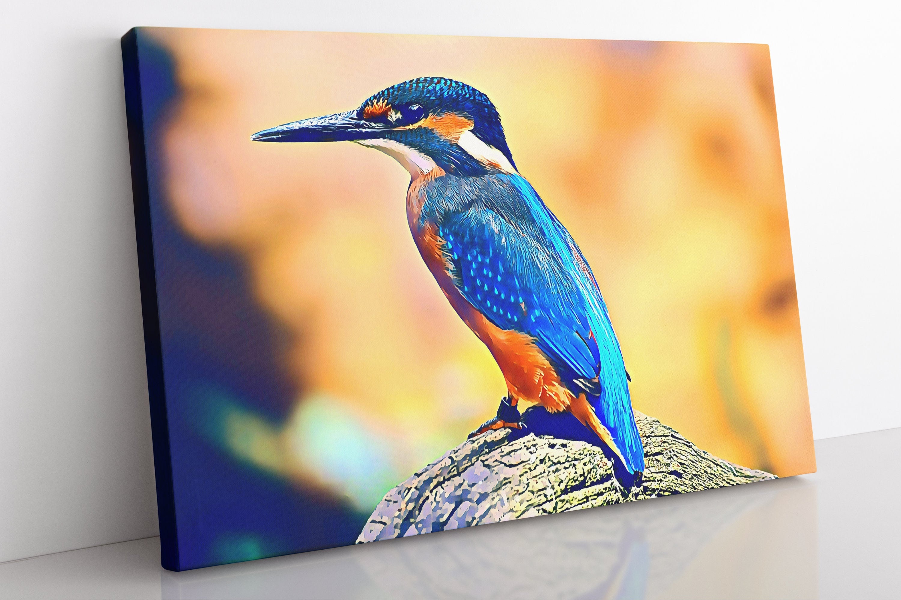 Kingfisher Canvas Wall Art Large Framed Oil Painting Etsy