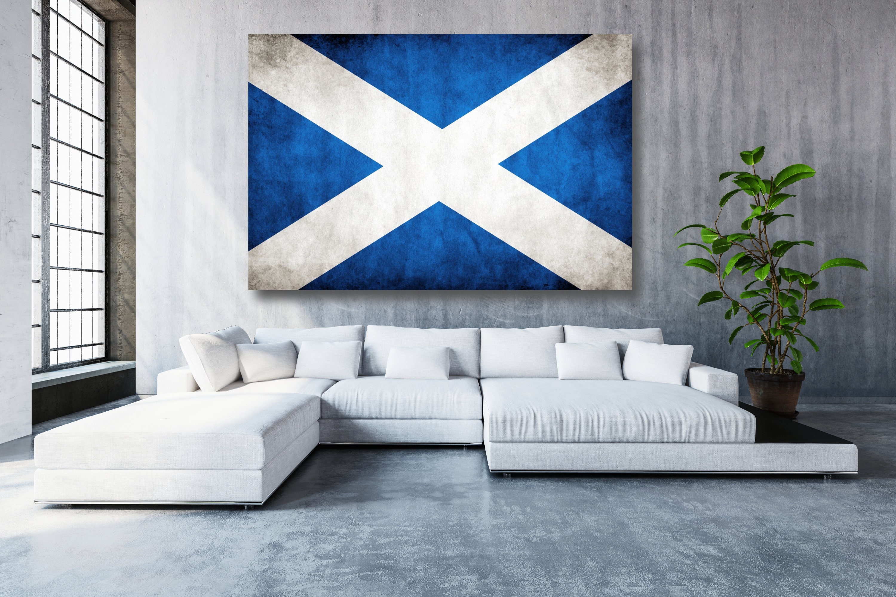 Scottish Flag Canvas Art: Home Decor Wall Print - Etsy, image size:3000x2000
