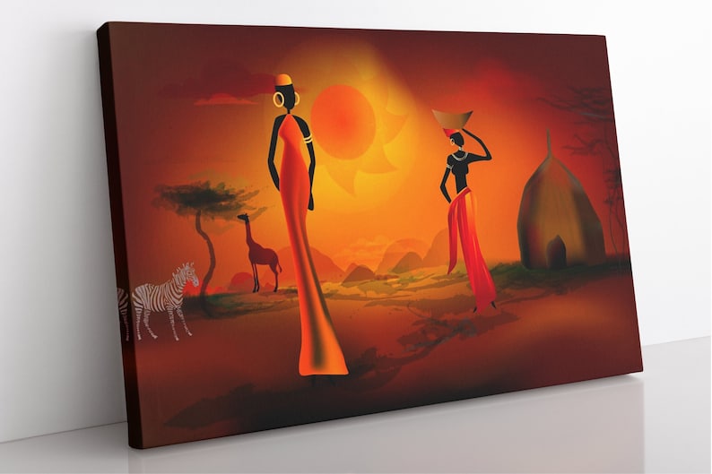 African Art Canvas Wall Art Large Framed Africa Print Home Etsy UK