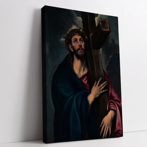 El Greco - Cristo portacroce Stampa su tela: Belle arti incorniciate