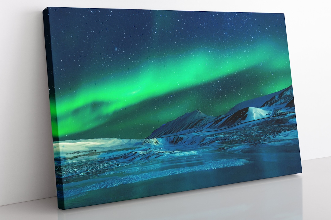 Aurora Borealis Canvas Print: Framed Arctic Landscape Wall Art
