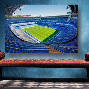 Real Madrid Stadium Wall Art, Large Unframed Semi-Gloss Bernabeu Poster Print Home Decor Wall Art, Madrid Fan Gift For Him And Her.