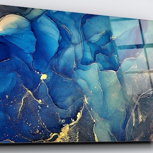 Abstract Alcohol Ink Acrylic Glass Wall Art: Boho Home Decor