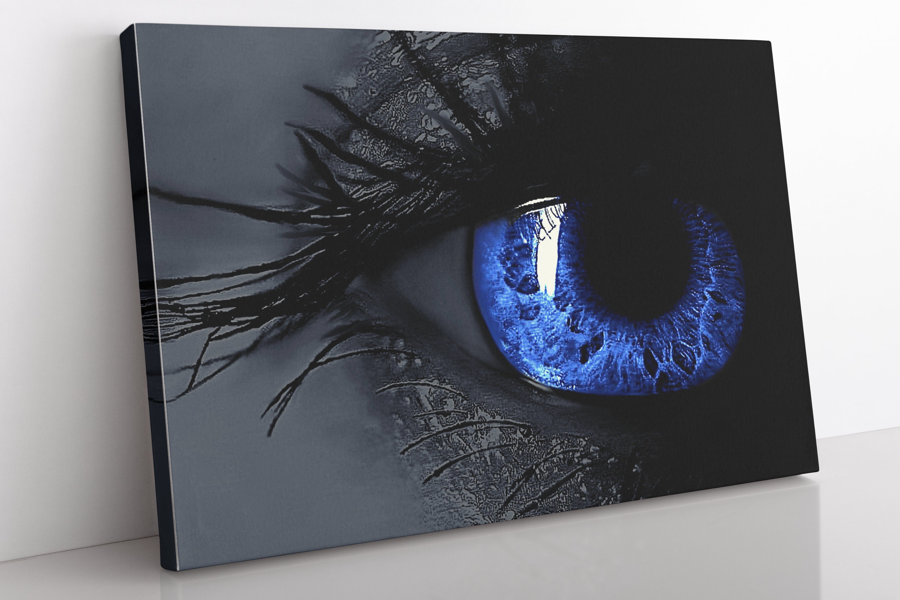 Blue Eye Canvas Wall Art Large Framed Modern Art Eye Print Etsy