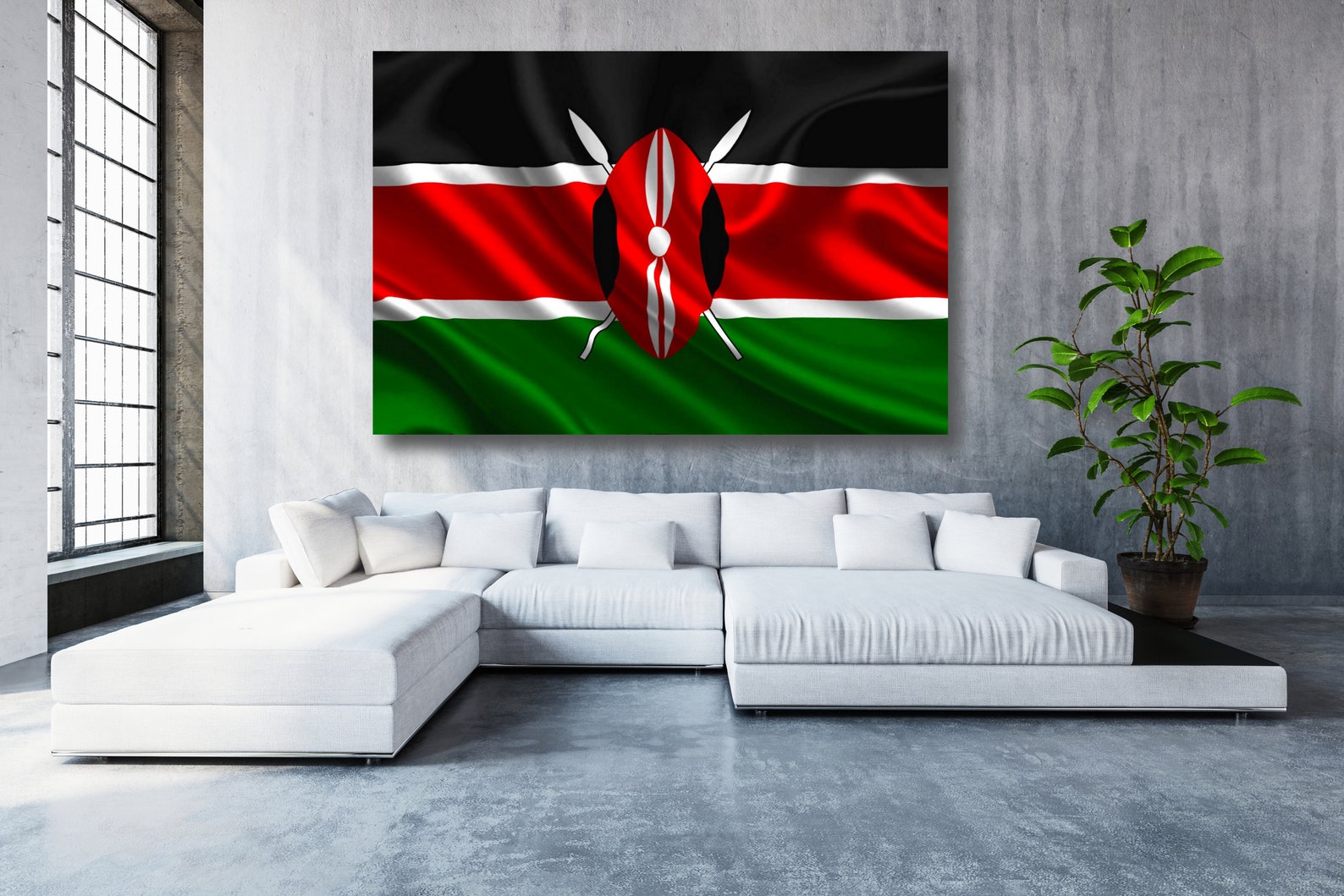 Kenya Flag Canvas Wall Art Kenyan Flag Canvas Print Home Etsy