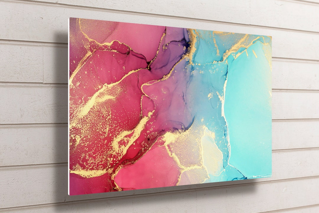 Abstract Alcohol Ink Art Print: Waterproof Aluminium Metal Wall Decor ...