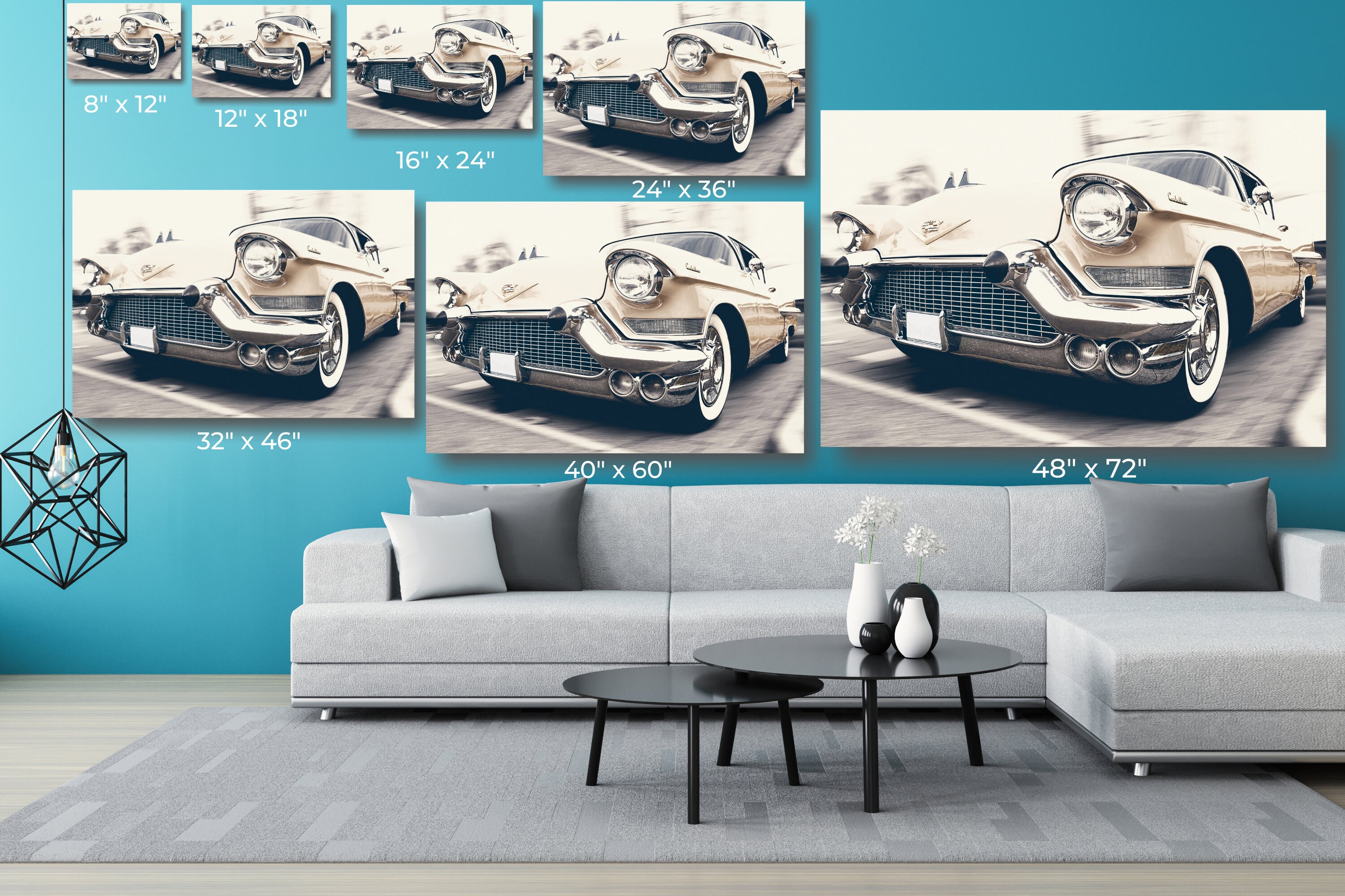 Vintage Car Canvas Wall Art Large Framed Car Print Wall Etsy