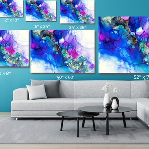 Abstract Art Marble Canvas Wall Art Large Framed Alcohol Ink - Etsy