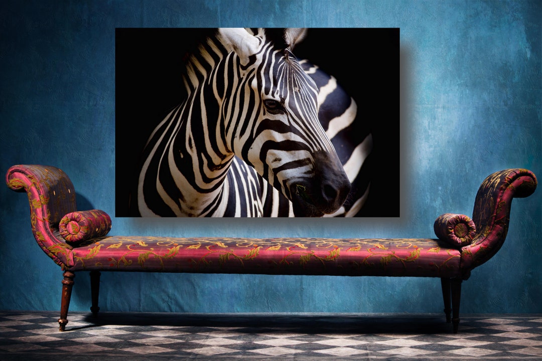 African Zebra Wall Art, Large Unframed Animal Poster Print Home Decor