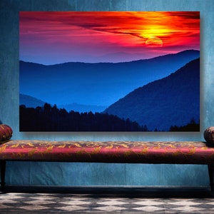 Smoky Mountains Sunset Print: Tennessee Landscape Wall Art