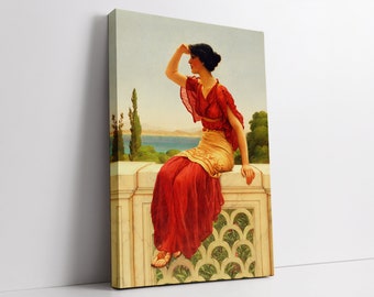 John William Godward - Impresión en lienzo de La Señal: Bellas Artes enmarcadas