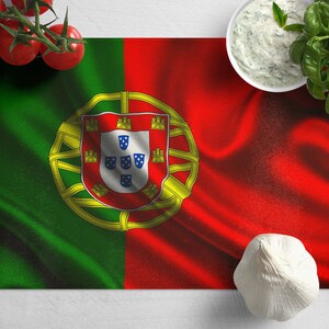 Portugal Flag Tempered Glass Cutting Board: Portuguese Kitchen Decor