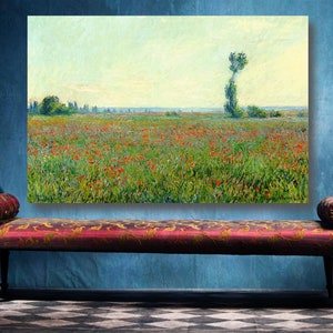 Claude Monet - Mohnfeld Wandkunst, Großes ungerahmt Fine Art Poster Print Home Dekor Wandkunst, Klassische Kunst Wand dekor, Moderne Kunst Druck.